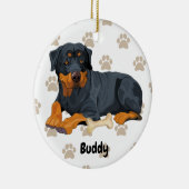 De gepersonaliseerde Dog van de Rottweiler, puppy Keramisch Ornament (Rechts)