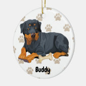 De gepersonaliseerde Dog van de Rottweiler, puppy Keramisch Ornament (Links)