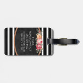 De gepersonaliseerde Elegante Vintage Strepen van Bagagelabel (Achterkant horizontaal)