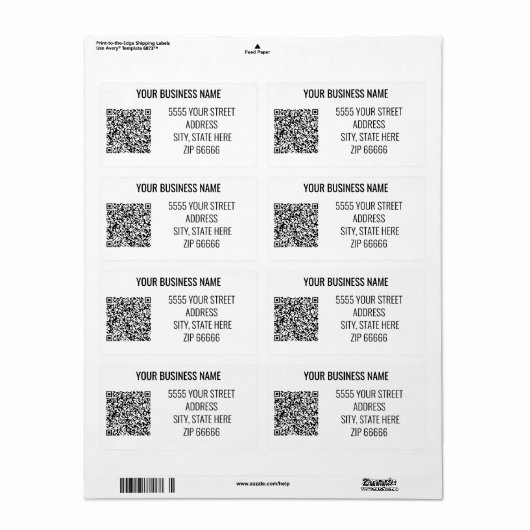 De gepersonaliseerde Etiketten van de Code van het (Full Sheet)