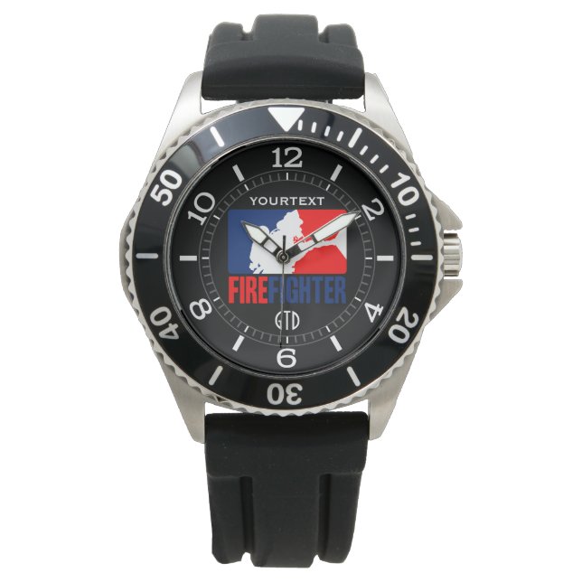 De gepersonaliseerde Firefighter Headliner Tri-kle Horloge (Voorkant)