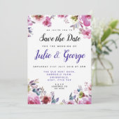 De gepersonaliseerde Floral sparen de Uitnodiging  (Staand voorkant)