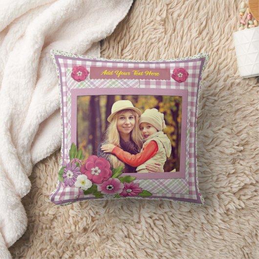 De gepersonaliseerde fotolijst met eigen tekst kussen (Deken)