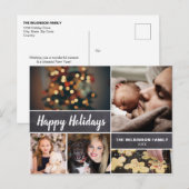 De gepersonaliseerde Gelukkige collage van de Foto Feestdagenkaart (Voorkant / Achterkant)