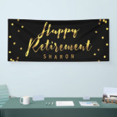 De gepersonaliseerde Gelukkige Gouden Confettien Spandoek (Beurs)