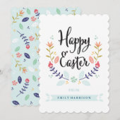 De gepersonaliseerde Gelukkige Kaart van Pasen (Voorkant / Achterkant)