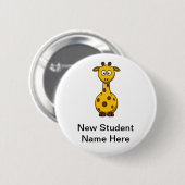 De gepersonaliseerde Giraffe van de Cartoon voor N Ronde Button 5,7 Cm (Voorkant /achterkant)