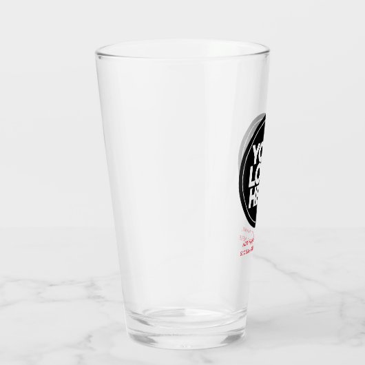De gepersonaliseerde Glaspas van de Logo en van de Glas (Rechts)