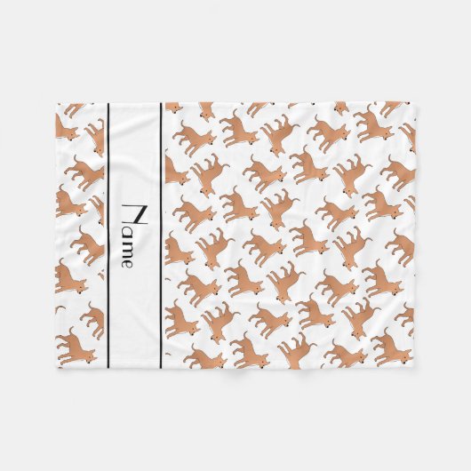 De gepersonaliseerde honden van naam witte fleece deken (Voorkant (Horizontaal))