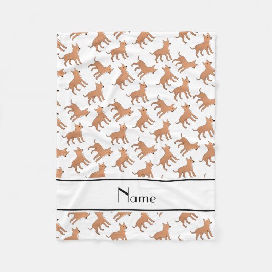 De gepersonaliseerde honden van naam witte fleece deken (Voorkant)