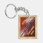 De gepersonaliseerde Ideeën van het Team van het F Sleutelhanger (Voorkant Links)