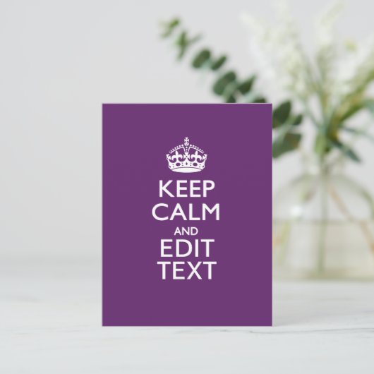 De gepersonaliseerde Jouw tekst van het KEEP CALM  Briefkaart (Staand voorkant)