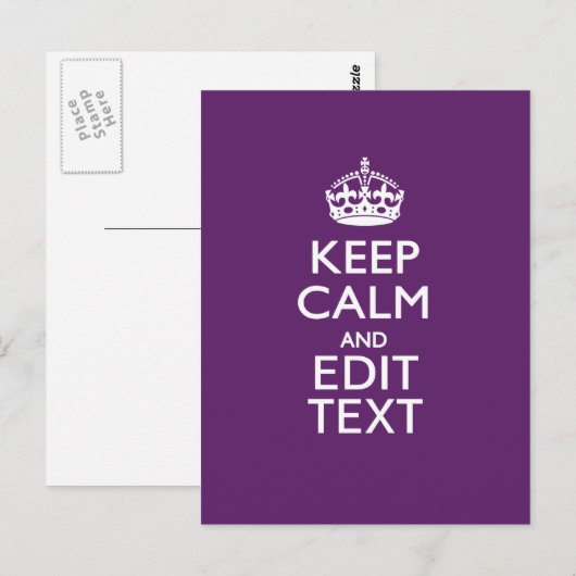 De gepersonaliseerde Jouw tekst van het KEEP CALM  Briefkaart (Voorkant / Achterkant)