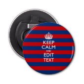 De gepersonaliseerde Jouw tekst van het KEEP CALM  Button Flesopener (Voorkant)