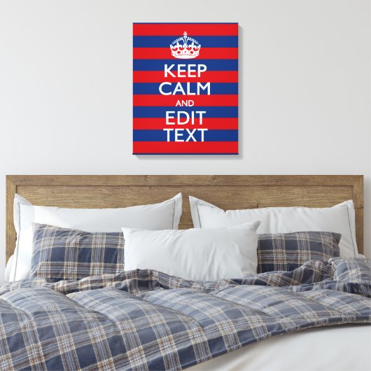 De gepersonaliseerde Jouw tekst van het KEEP CALM  Canvas Afdruk (Insitu (Slaapkamer))