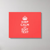 De gepersonaliseerde Jouw tekst van het KEEP CALM  Canvas Afdruk (Voorkant)