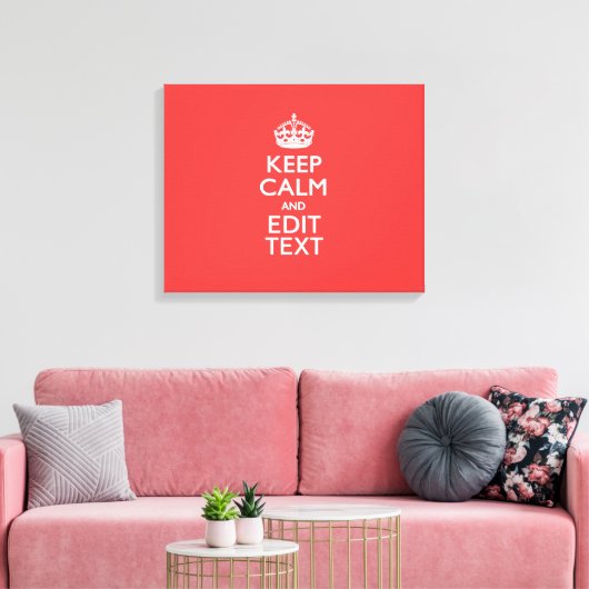 De gepersonaliseerde Jouw tekst van het KEEP CALM Canvas Afdruk (Insitu (Woonkamer))
