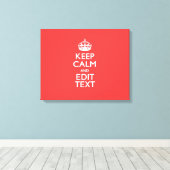 De gepersonaliseerde Jouw tekst van het KEEP CALM  Canvas Afdruk (Insitu (Houten vloer))