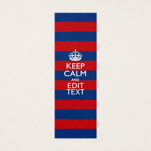 De gepersonaliseerde Jouw tekst van het KEEP CALM  Mini Visitekaartjes (Voorkant)