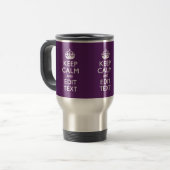 De gepersonaliseerde Jouw tekst van het KEEP CALM Reisbeker (Voorkant links)