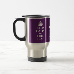 De gepersonaliseerde Jouw tekst van het KEEP CALM Reisbeker
