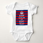 De gepersonaliseerde Jouw tekst van het KEEP CALM  Romper (Voorkant)