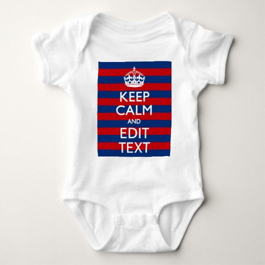 De gepersonaliseerde Jouw tekst van het KEEP CALM Romper (Voorkant)