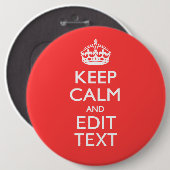 De gepersonaliseerde Jouw tekst van het KEEP CALM Ronde Button 6,0 Cm (Voorkant /achterkant)