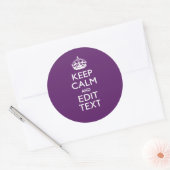 De gepersonaliseerde Jouw tekst van het KEEP CALM Ronde Sticker (Envelop)