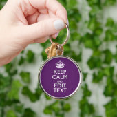De gepersonaliseerde Jouw tekst van het KEEP CALM Sleutelhanger (Hand)