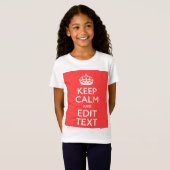 De gepersonaliseerde Jouw tekst van het KEEP CALM  T-shirt (Voorkant volledig)
