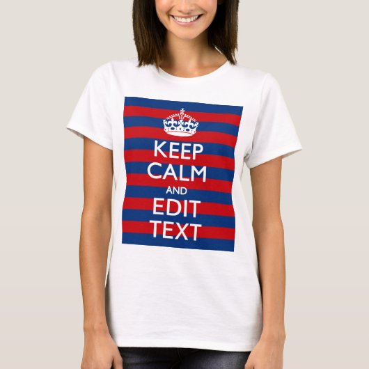 De gepersonaliseerde Jouw tekst van het KEEP CALM  T-shirt (Voorkant)