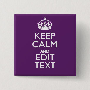 De gepersonaliseerde Jouw tekst van het KEEP CALM  Vierkante Button 5,1 Cm