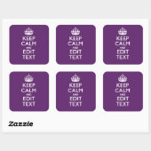 De gepersonaliseerde Jouw tekst van het KEEP CALM Vierkante Sticker (Vel)