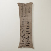 De gepersonaliseerde jute-Blik Rustieke Lichaamskussen (Voorkant Verticaal)