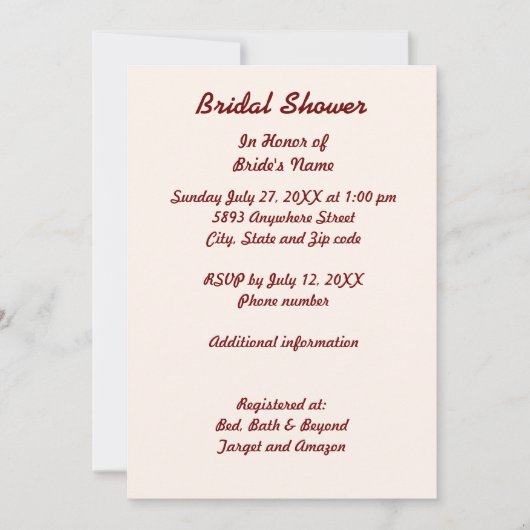 De gepersonaliseerde Kaart van de Uitnodiging van  (Voorkant)