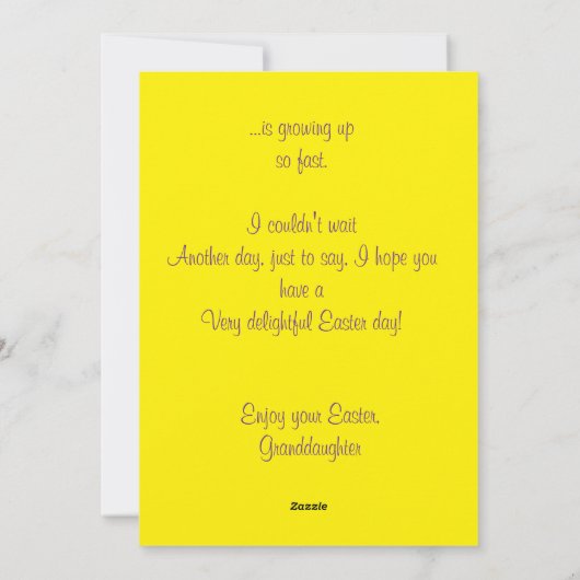 DE GEPERSONALISEERDE KAART VAN EEN KLEINDOCHTER (Achterkant)