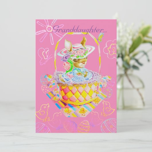 De gepersonaliseerde Kaart van een kleindochter. (Staand voorkant)