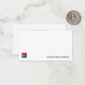 De gepersonaliseerde Kaarten van de Nota voegen de Notitiekaartje (Voorkant / Achterkant in situ)