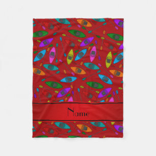 De gepersonaliseerde kajaks van de naam rode fleece deken