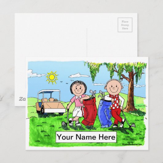 De gepersonaliseerde Karikatuur van de Cartoon van Briefkaart (Voorkant / Achterkant)