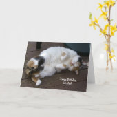 De gepersonaliseerde kat van het Calico krulde Kaart (Gele Bloem)