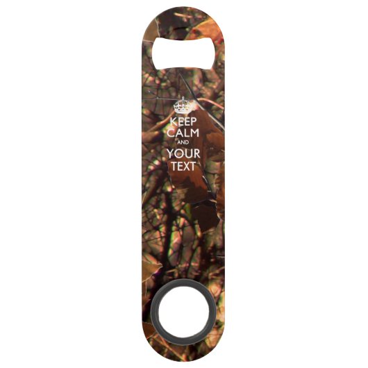 De gepersonaliseerde KEEP CALM en geeft de Camo va Speed Flessenopener (Voorkant)