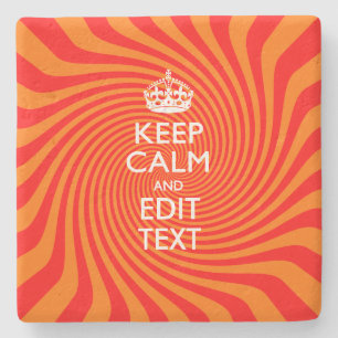 De gepersonaliseerde KEEP CALM en geeft de Oranje  Stenen Onderzetter