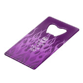 De gepersonaliseerde KEEP CALM en geeft de Paarse  Creditkaart Flessenopener (Voorkant Gekanteld)