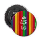 De gepersonaliseerde KEEP CALM en geeft de Stijl v Button Flesopener (Voorkant)