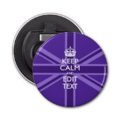 De gepersonaliseerde KEEP CALM en geeft Kleurrijke Button Flesopener (Voorkant)
