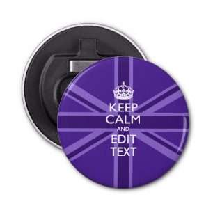 De gepersonaliseerde KEEP CALM en geeft Kleurrijke Button Flesopener
