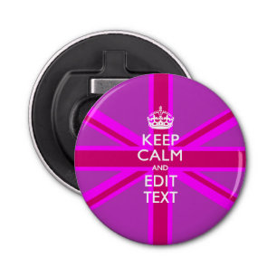 De gepersonaliseerde KEEP CALM en geeft Kleurrijke Button Flesopener