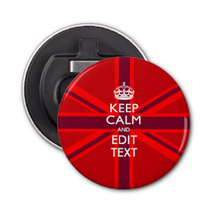 De gepersonaliseerde KEEP CALM en geeft Kleurrijke Button Flesopener